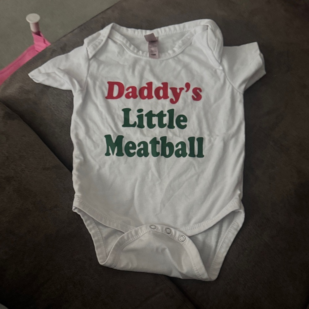 White Baby Onesie - Daddy's Little Meatball